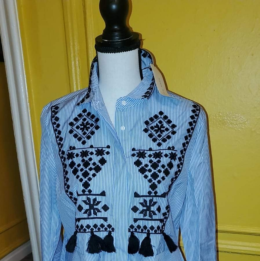 Blue and White Top